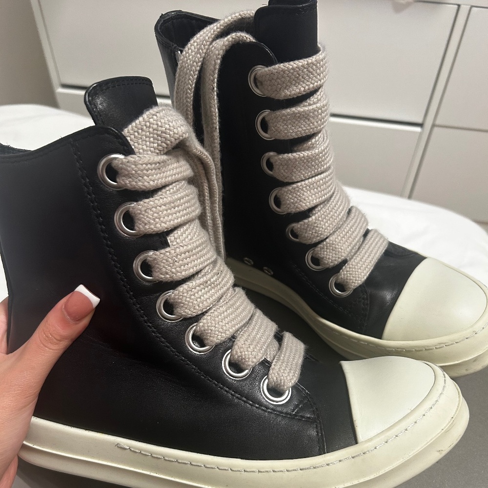 RICK OWENS FW25 JUMBOLACE SNEAKERS IN BLACK